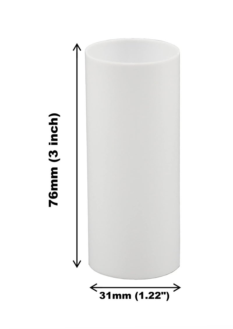 Creative Hobbies Set of 6, 3 Inch Tall White Plastic Candle Covers Sleeves Chandelier Socket Covers ~Standard (Medium) Base - Image 3